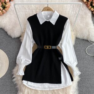 conjunto-de-mujer-de-dos-piezas-con-blusa-de-manga-larga-y-cuello-cuadrado
